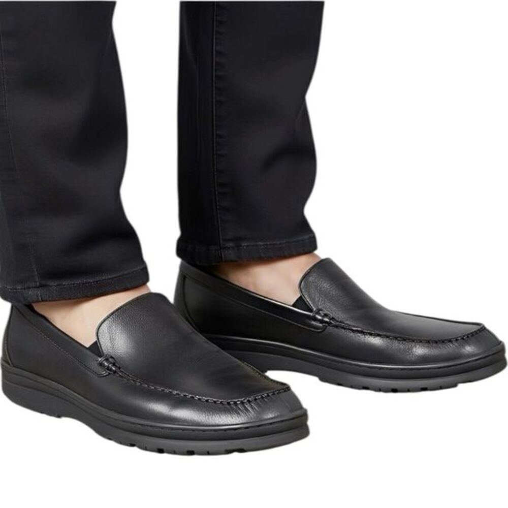 RJ Colt Mens Loafers Shoes Sz 10.5 M Black Leather Business Office Work Church